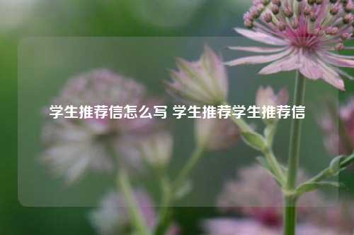 学生推荐信怎么写 学生推荐学生推荐信