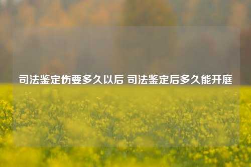 司法鉴定伤要多久以后 司法鉴定后多久能开庭