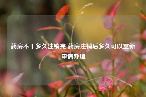 药房不干多久注销完 药房注销后多久可以重新申请办理