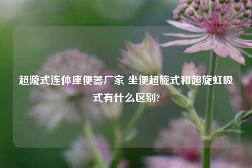 超漩式连体座便器厂家 坐便超旋式和超旋虹吸式有什么区别?