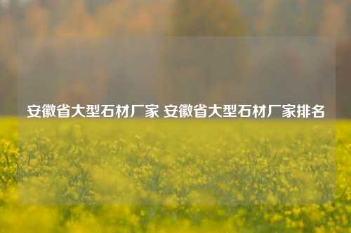 安徽省大型石材厂家 安徽省大型石材厂家排名