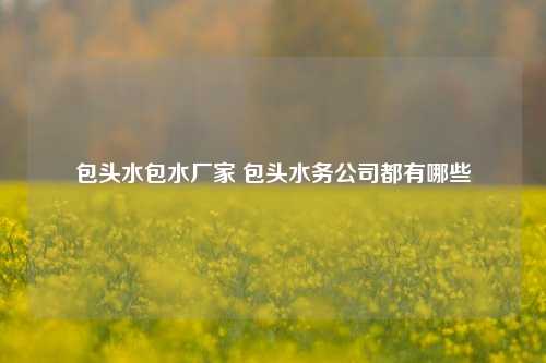 包头水包水厂家 包头水务公司都有哪些