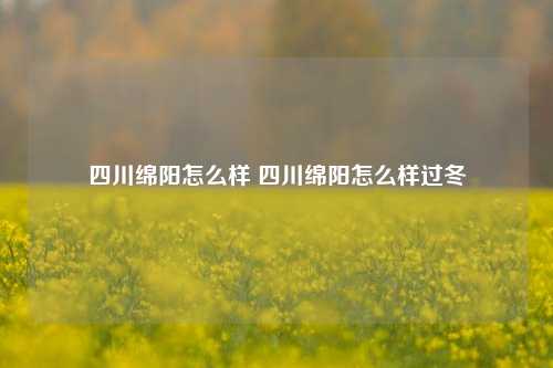 四川绵阳怎么样 四川绵阳怎么样过冬