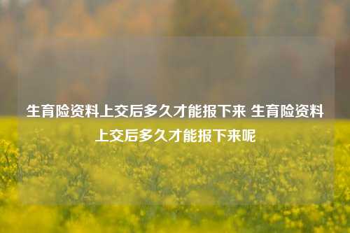 生育险资料上交后多久才能报下来 生育险资料上交后多久才能报下来呢