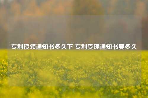 专利授领通知书多久下 专利受理通知书要多久