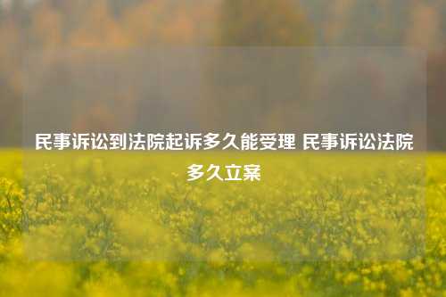 民事诉讼到法院起诉多久能受理 民事诉讼法院多久立案