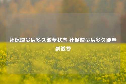 社保增员后多久缴费状态 社保增员后多久能查到缴费